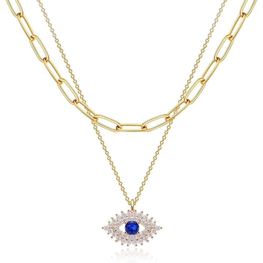 Handcrafted 18K Gold Plated Heart Pendant Necklace with Cubic Zirconia Accents